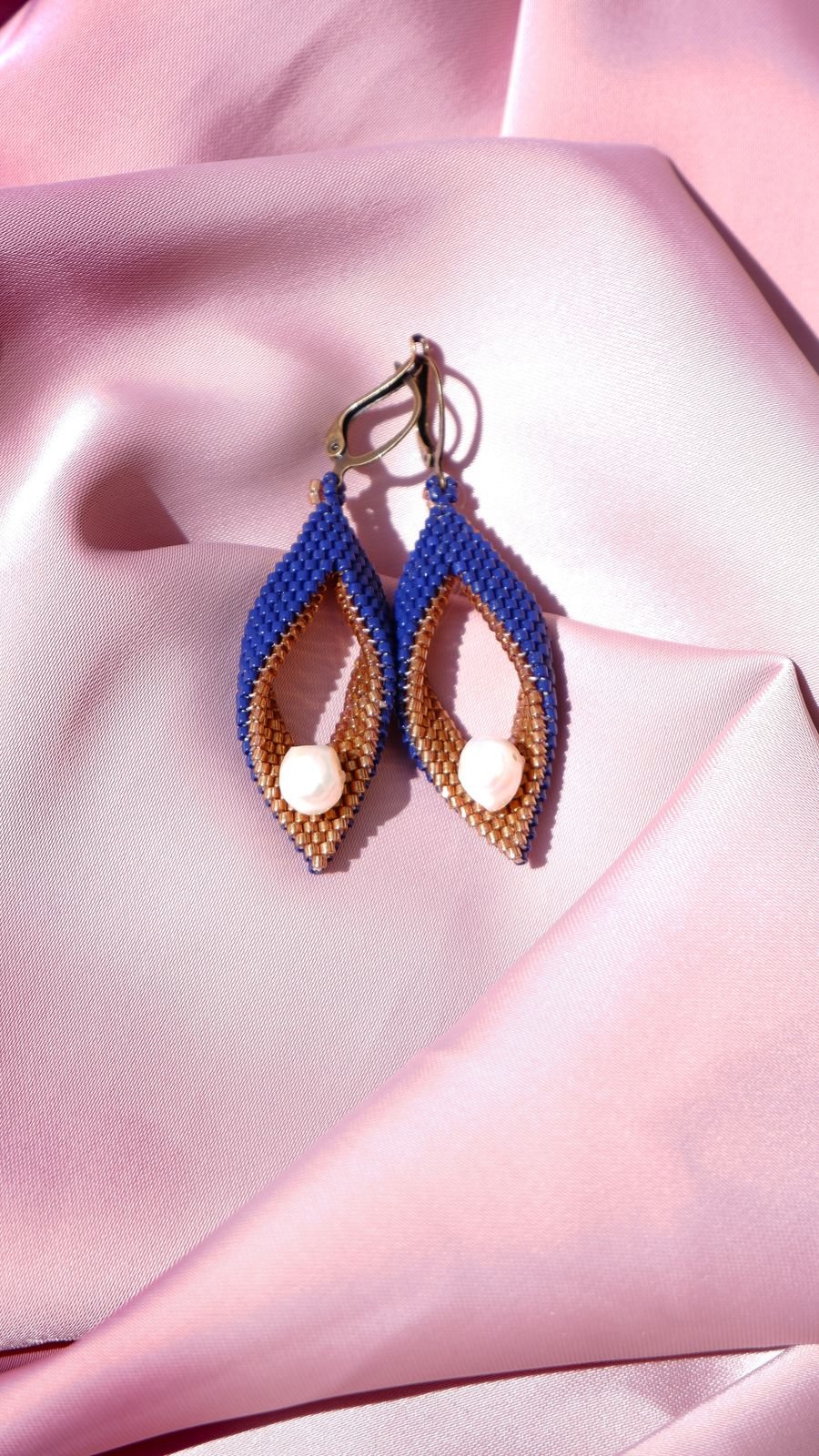 Close-up of beaded earrings